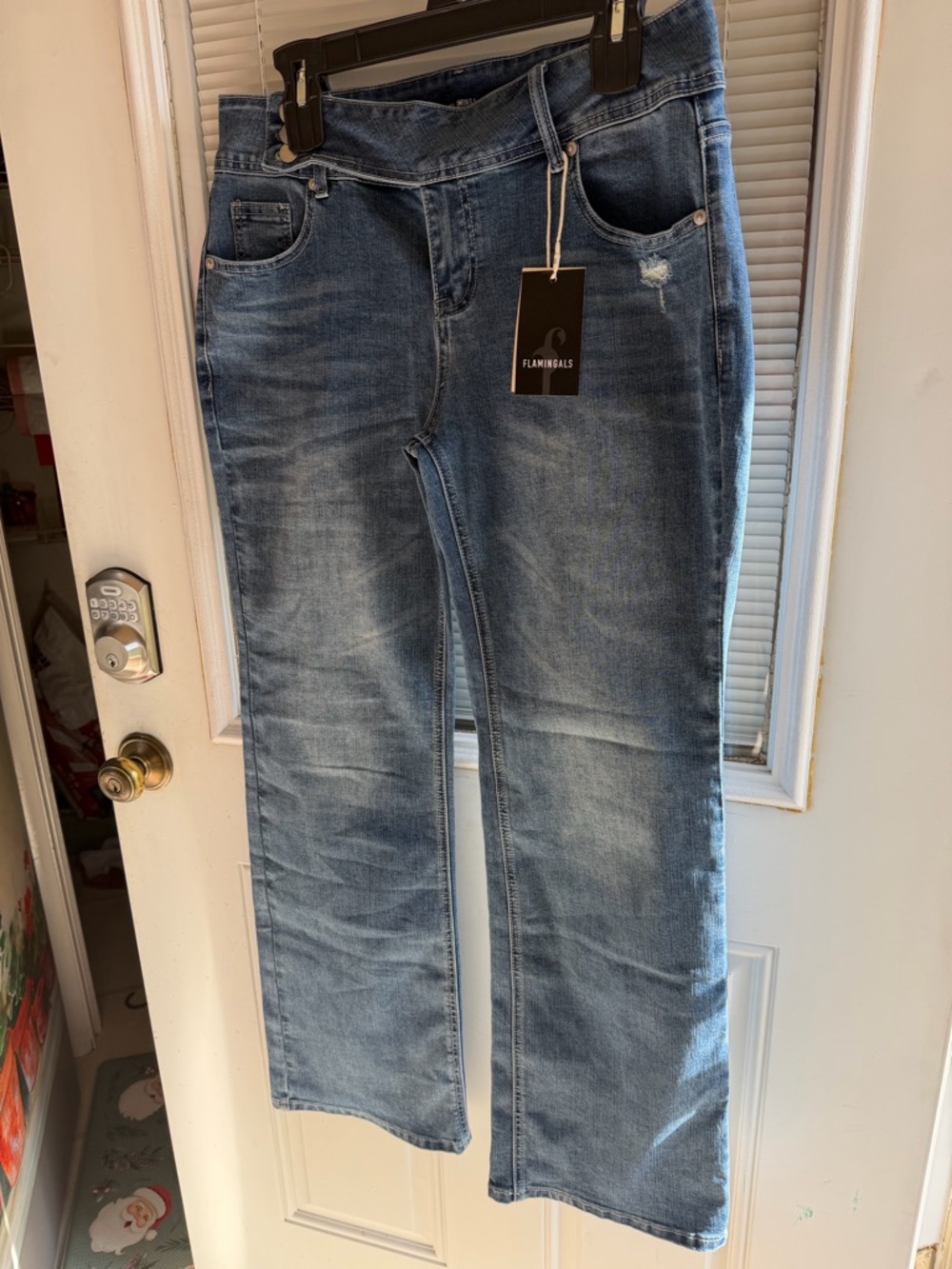 Flamingals Women's Blue Wide-Leg Jeans XL 12/14
